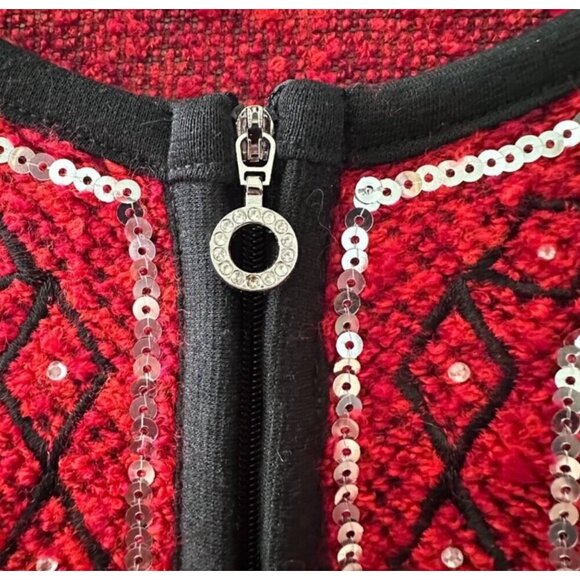 Cathy Daniels Womens Red Textured Cardigan 1X - Picture 5 of 10